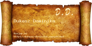 Dukesz Dominika névjegykártya